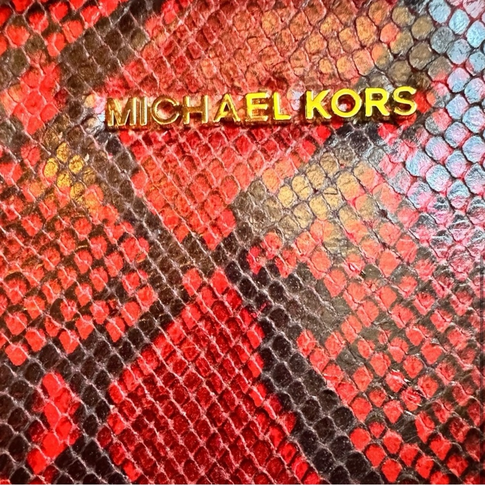 Michael Kors Red Python Embossed Wristlet - image 4